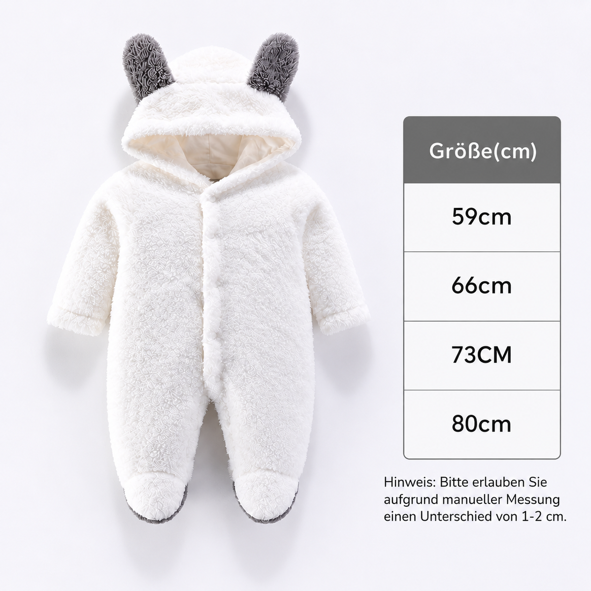 Weicher & kuscheliger Baby-Bären-Overall mit Kapuze