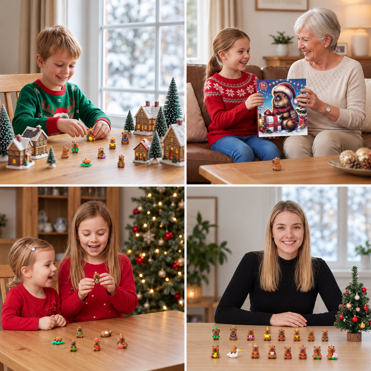 24-Tage-Capybara-Weihnachts-Adventskalender – 24 niedliche Mini-Figuren