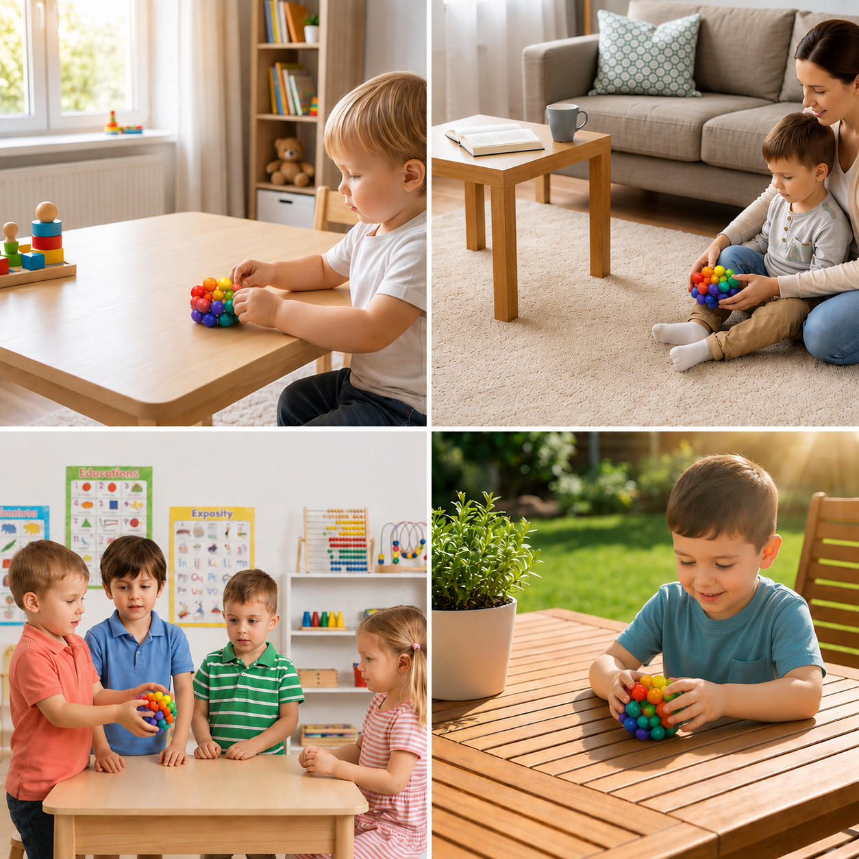 Buntes 3D-Ball-Bauset – Kreatives Konstruktions- & Feinmotorik-Lernspielzeug für Kinder