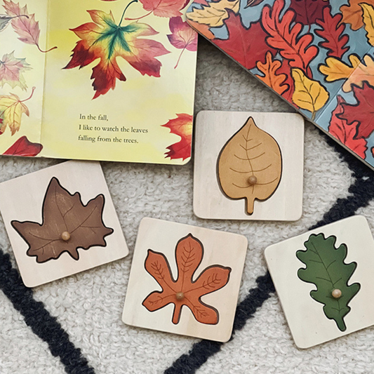 Montessori Blätter Puzzle aus Holz