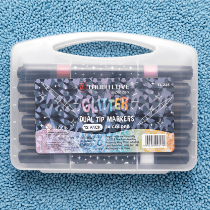 Glitzer-Acrylmarker-Set mit Doppelspitze