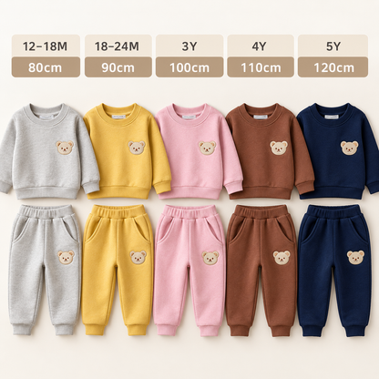 Baby-Outfit mit besticktem Bären-Sweatshirt & passender Jogginghose