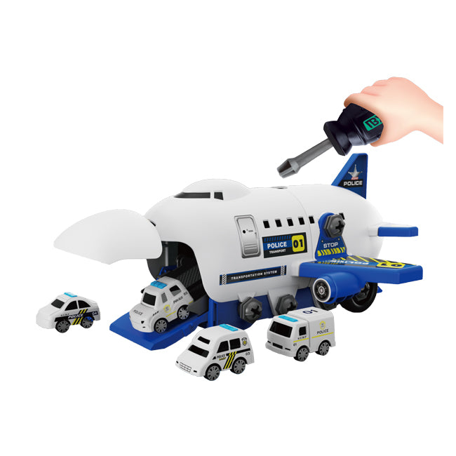 DIY-Spielset „Flugzeug-Transport-Lkw“ mit Baufahrzeugen