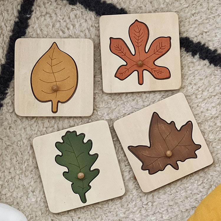 Montessori Blätter Puzzle aus Holz