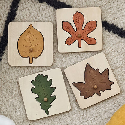 Montessori Blätter Puzzle aus Holz