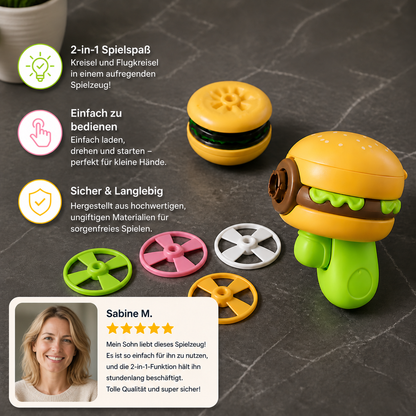 2-in-1 Kreisel & fliegender Spinner mit Starter für Kinder
