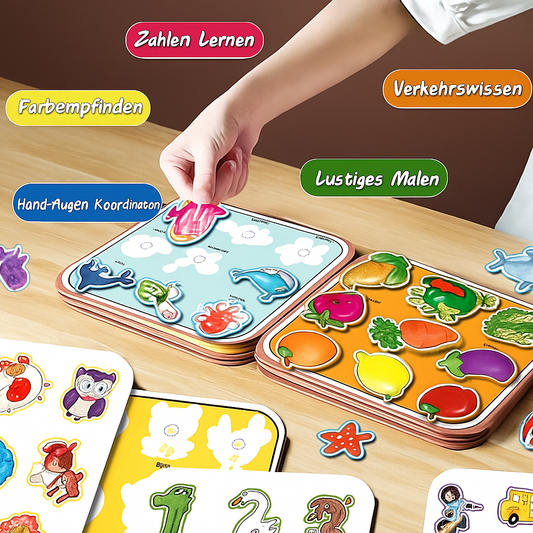 2in1 Magisches Montessori Geschichten Buch zum Malen und Spielen