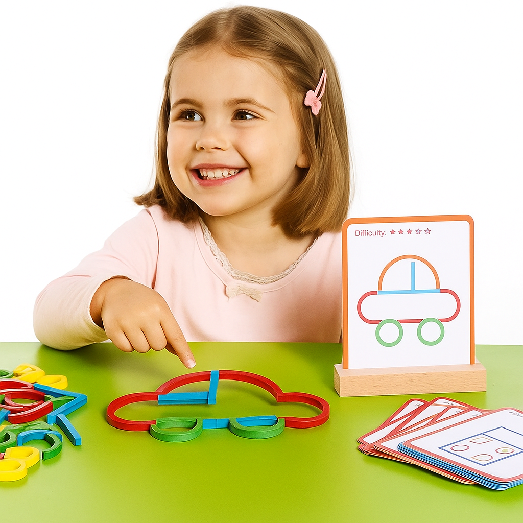 Pädagogisches Montessori Stöcke und Ringe Puzzle Bausteine