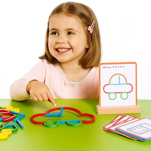 Pädagogisches Montessori Stöcke und Ringe Puzzle Bausteine