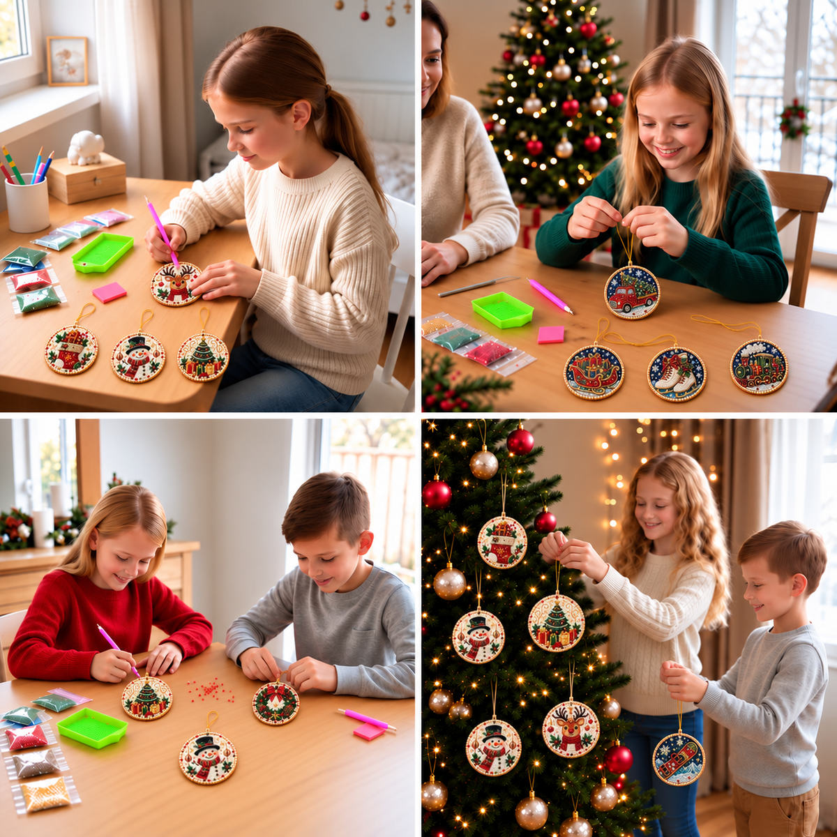 DIY-Weihnachts-Holzanhänger-Diamond-Painting-Set