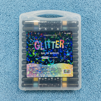 Glitzer-Acrylmarker-Set mit Doppelspitze