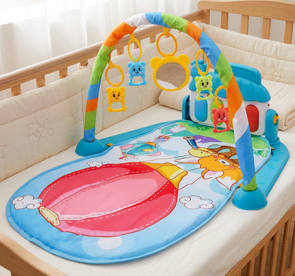 Baby Musik-Spielbogen mit Piano – Interaktive Sensorik Krabbeldecke für 0-24 Monate