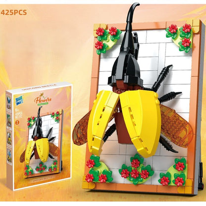 DIY-3D-Naturrahmen-Bausteinset – Blumen & Insekten