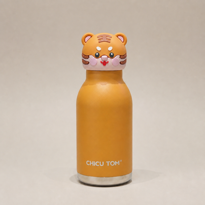 Süßer Cartoon-Tier-Thermobecher aus Edelstahl mit Strohhalm – 480 ml