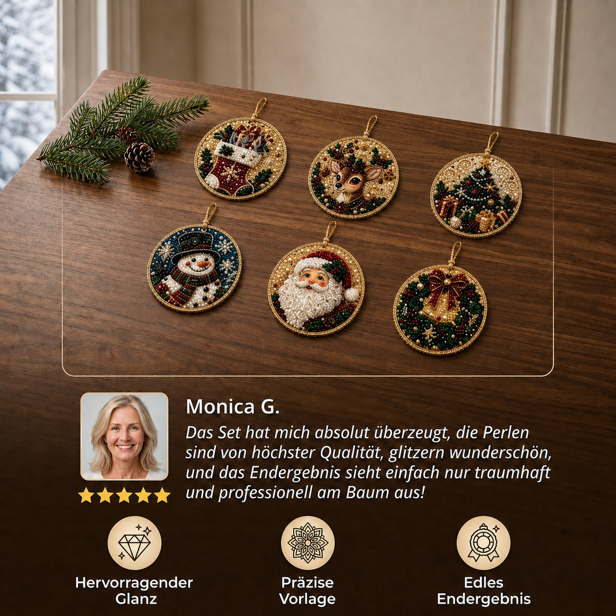 DIY-Weihnachts-Diamond-Painting-Anhänger-Set – Festlicher Christbaumschmuck