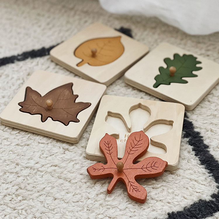 Montessori Blätter Puzzle aus Holz
