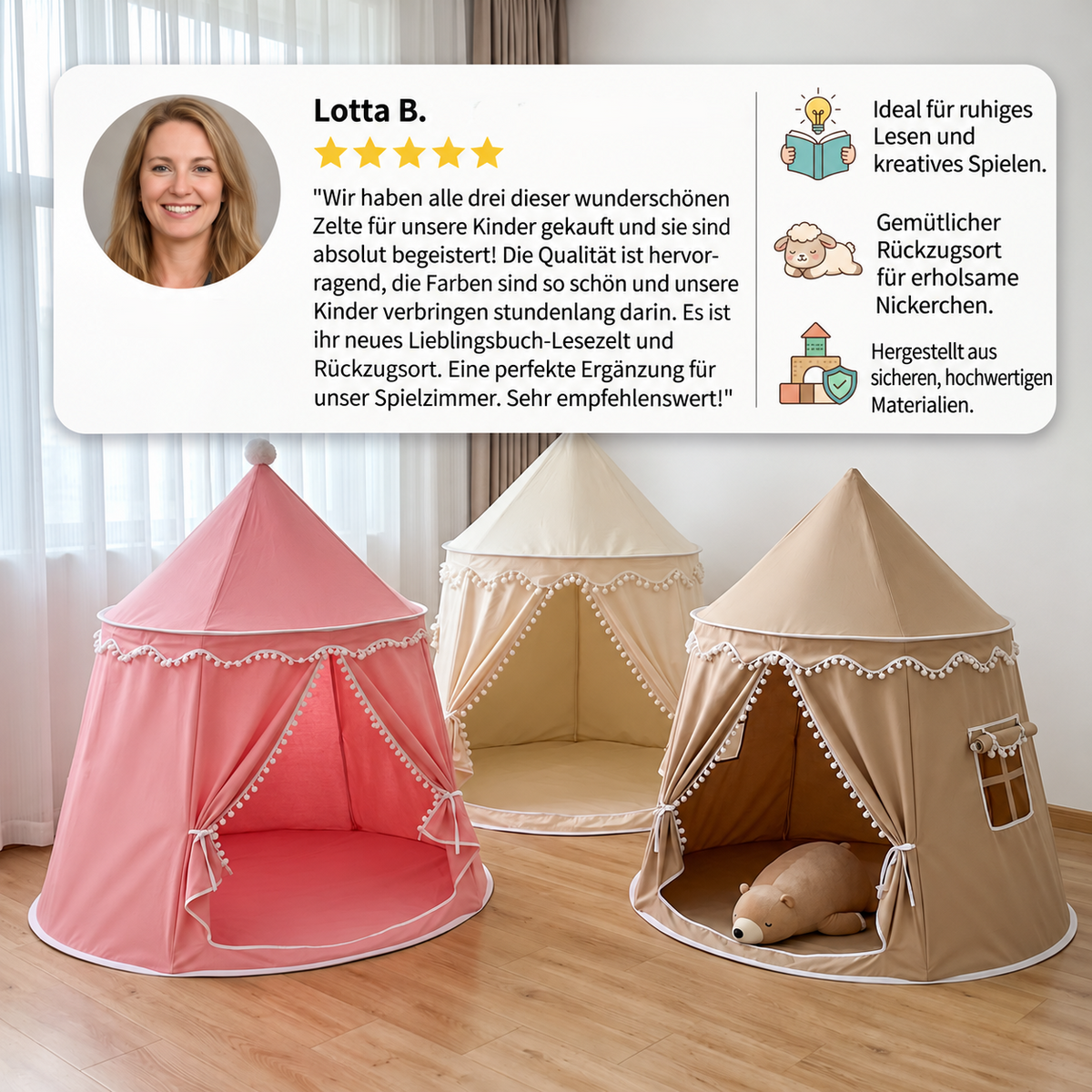 Gemütliches Spielzelt für Kinder – Kuscheliger Rückzugsort zum Lesen & Spielen