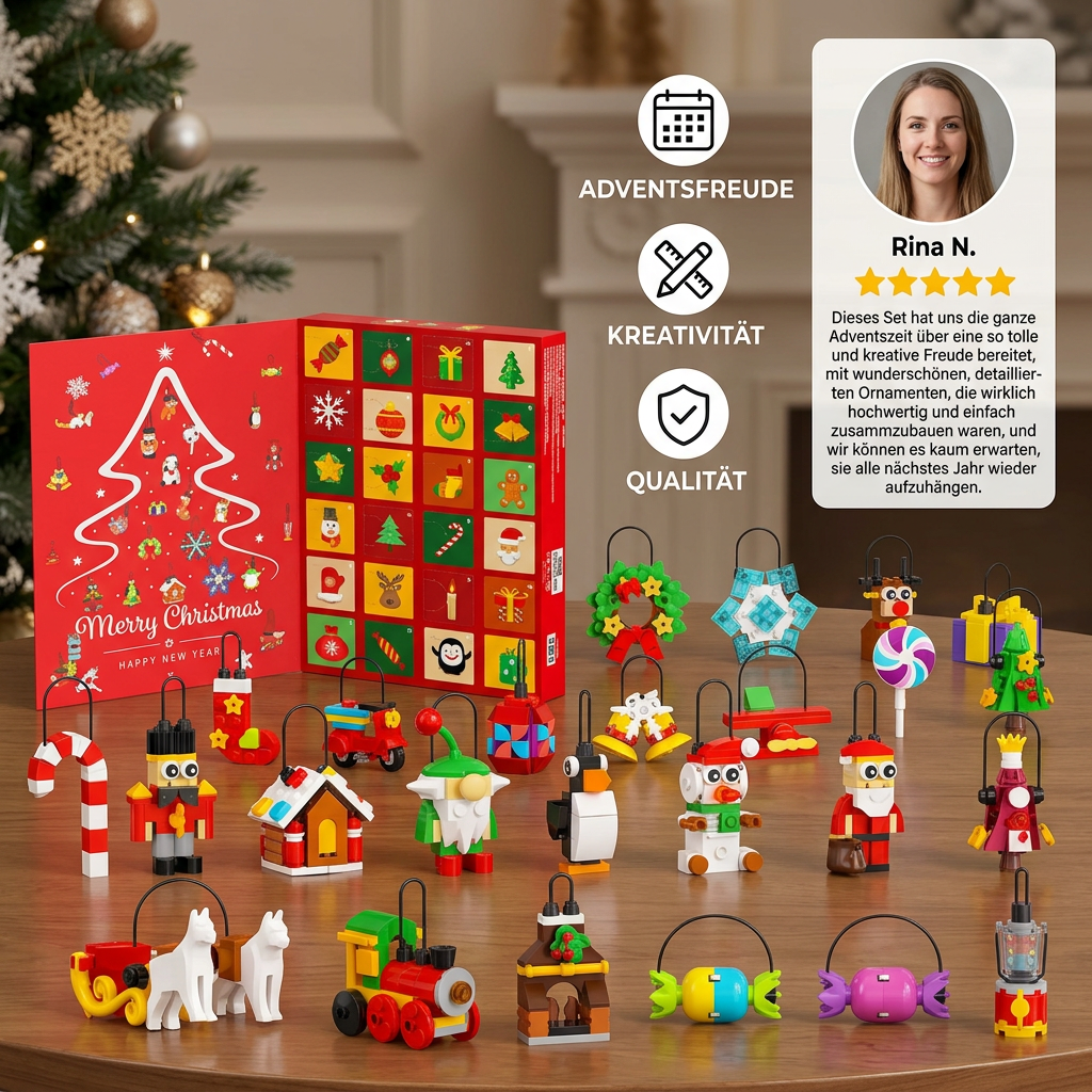 Weihnachtsschmuck-Baustein-Adventskalender