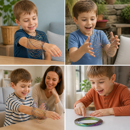 Geometrisches Feder-Fidget-Spielzeug – Sensorische Anti-Stress-Skulptur