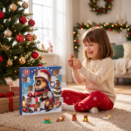 24-Tage-Capybara-Weihnachts-Adventskalender – 24 niedliche Mini-Figuren