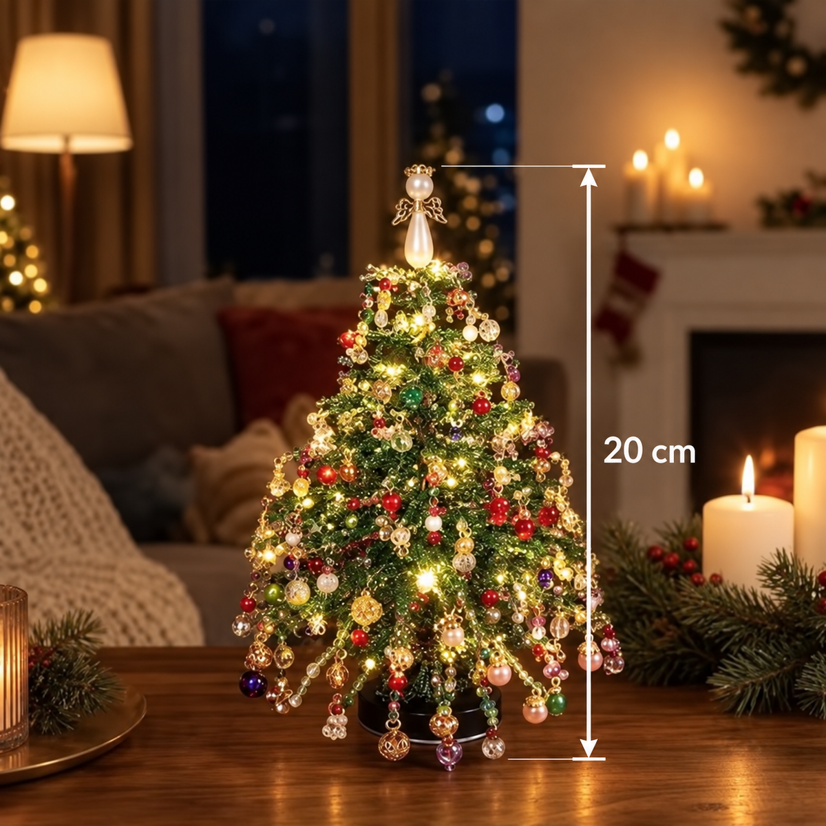 DIY-Bastelset für einen Weihnachtsbaum aus Kristallperlen