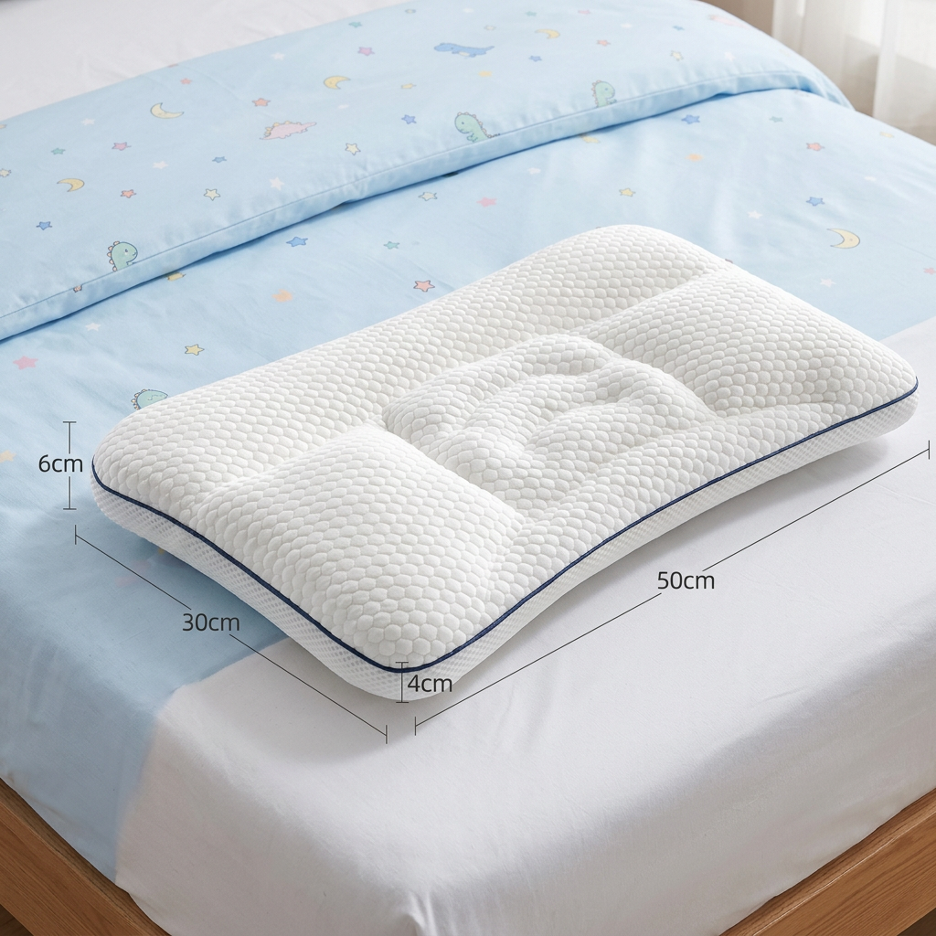 Ergonomisches Memory-Foam-Kinderkissen mit Nackenstütze