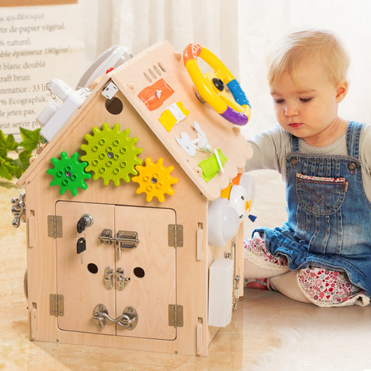 Handgefertiges Montessori Holz Beschäftiguns Haus