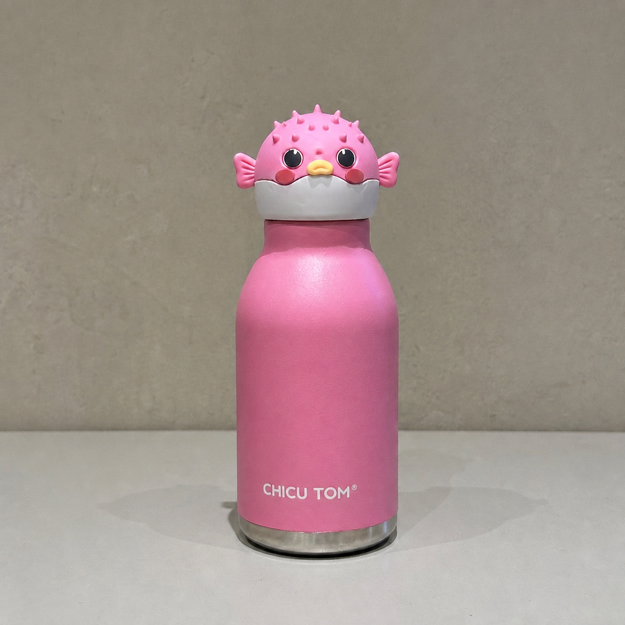 Süßer Cartoon-Tier-Thermobecher aus Edelstahl mit Strohhalm – 480 ml