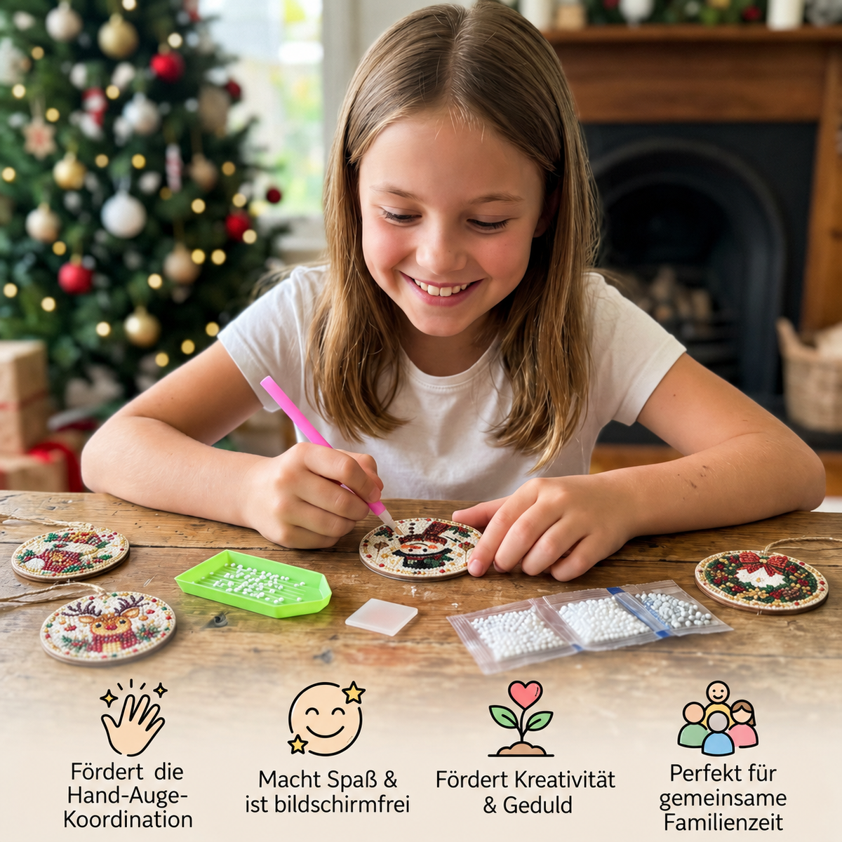 DIY-Weihnachts-Holzanhänger-Diamond-Painting-Set