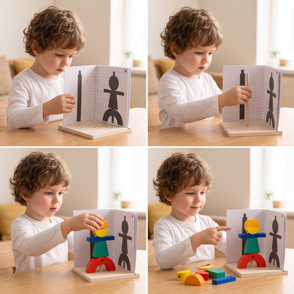 Holz 3D-Schatten-Matching- & Raumdenken-Puzzle für Kinder