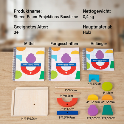 Holz 3D-Schatten-Matching- & Raumdenken-Puzzle für Kinder