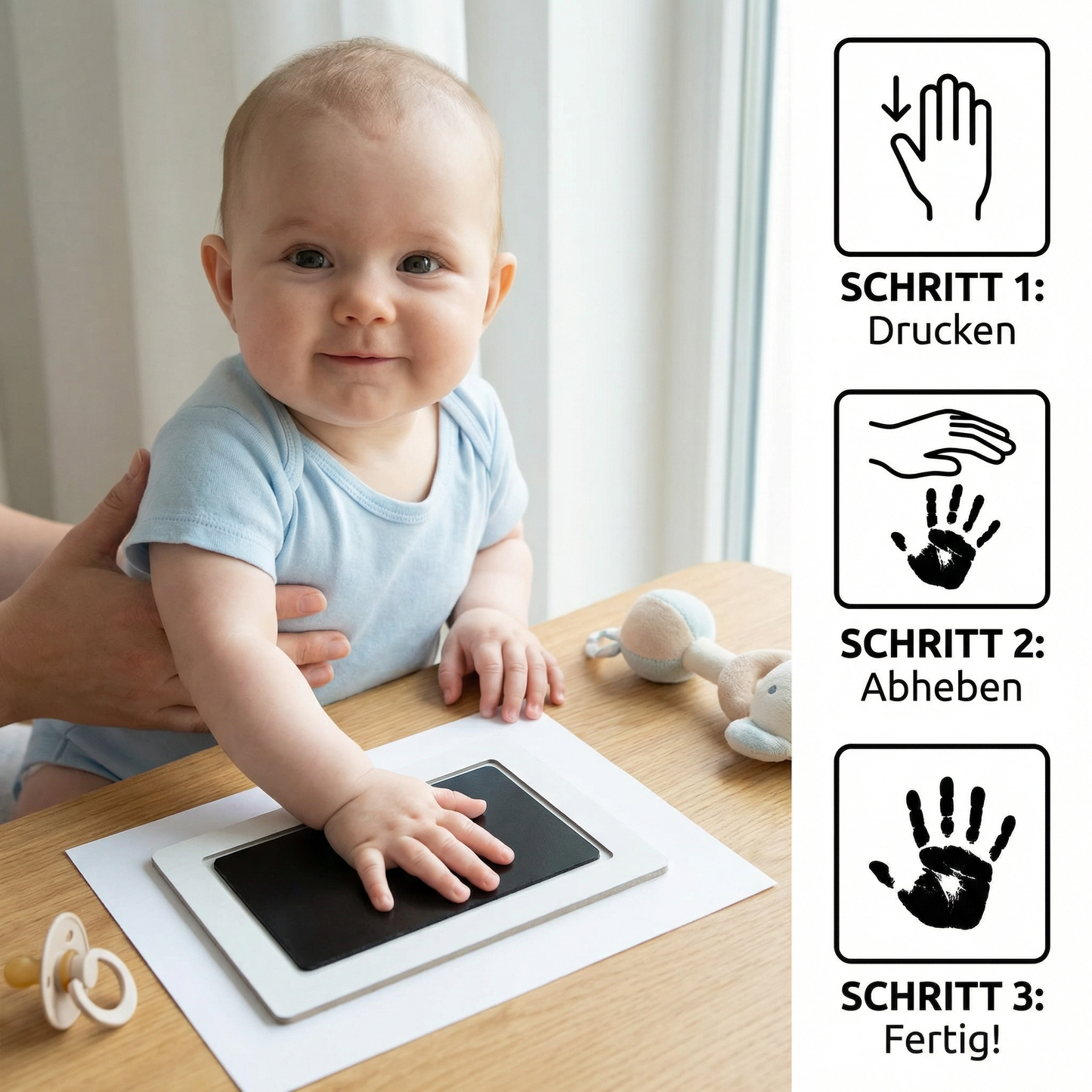 Baby Hand- & Fußabdruck Set  – DIY Erinnerungsset für Kleinkinder