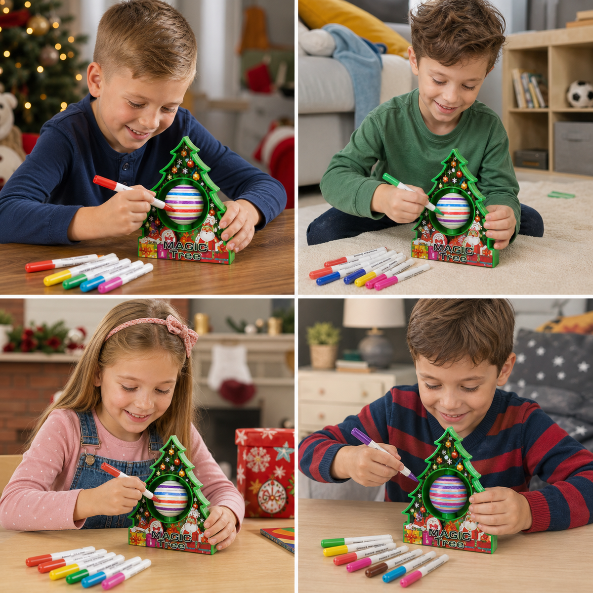 DIY-Weihnachts-Bastelset zum Bemalen drehbarer Anhänger