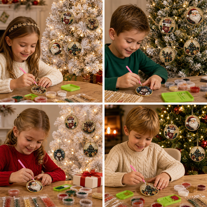 DIY-Weihnachts-Diamond-Painting-Anhänger-Set – Festlicher Christbaumschmuck