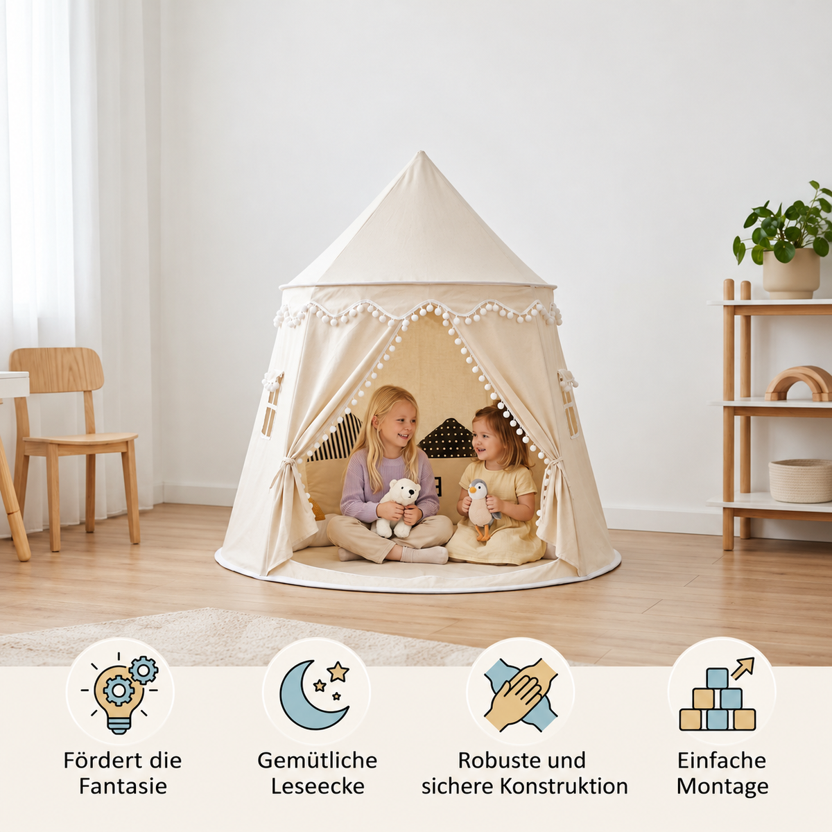 Gemütliches Spielzelt für Kinder – Kuscheliger Rückzugsort zum Lesen & Spielen