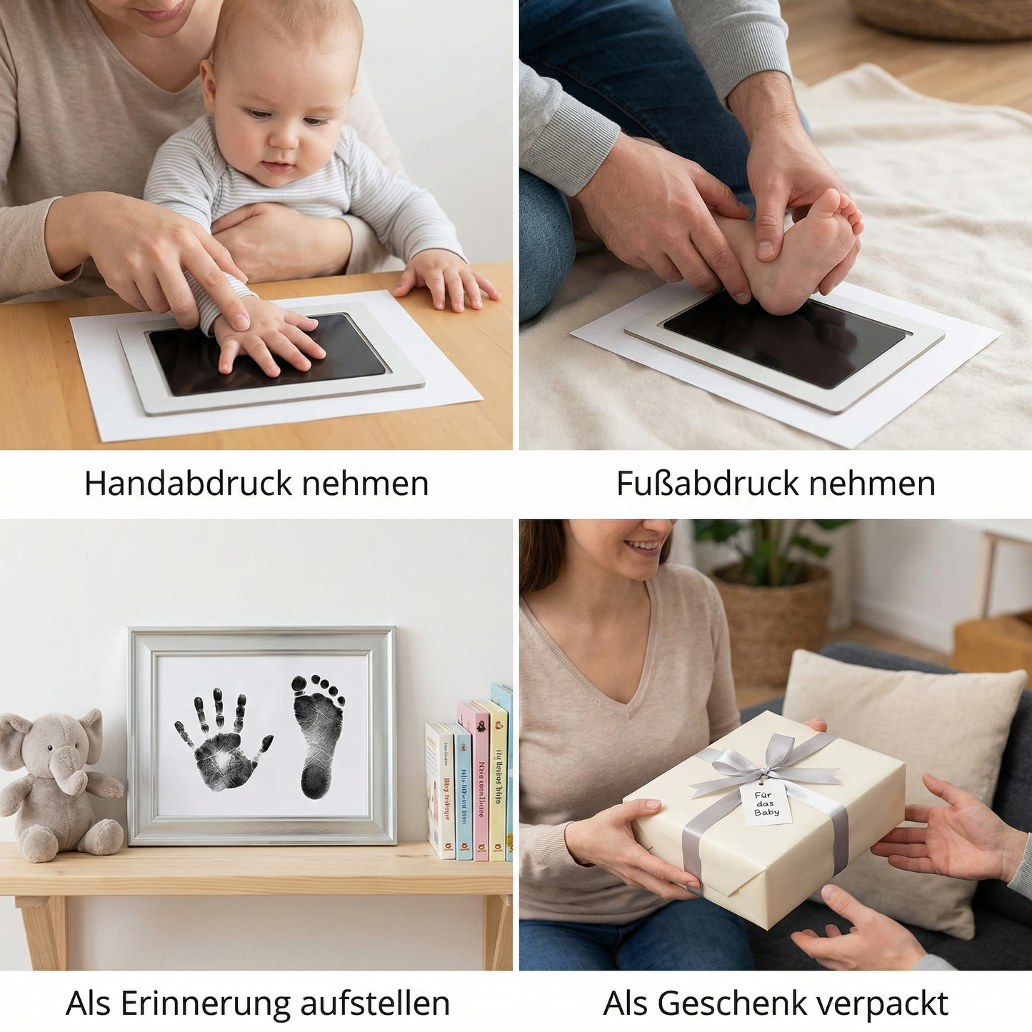 Baby Hand- & Fußabdruck Set  – DIY Erinnerungsset für Kleinkinder