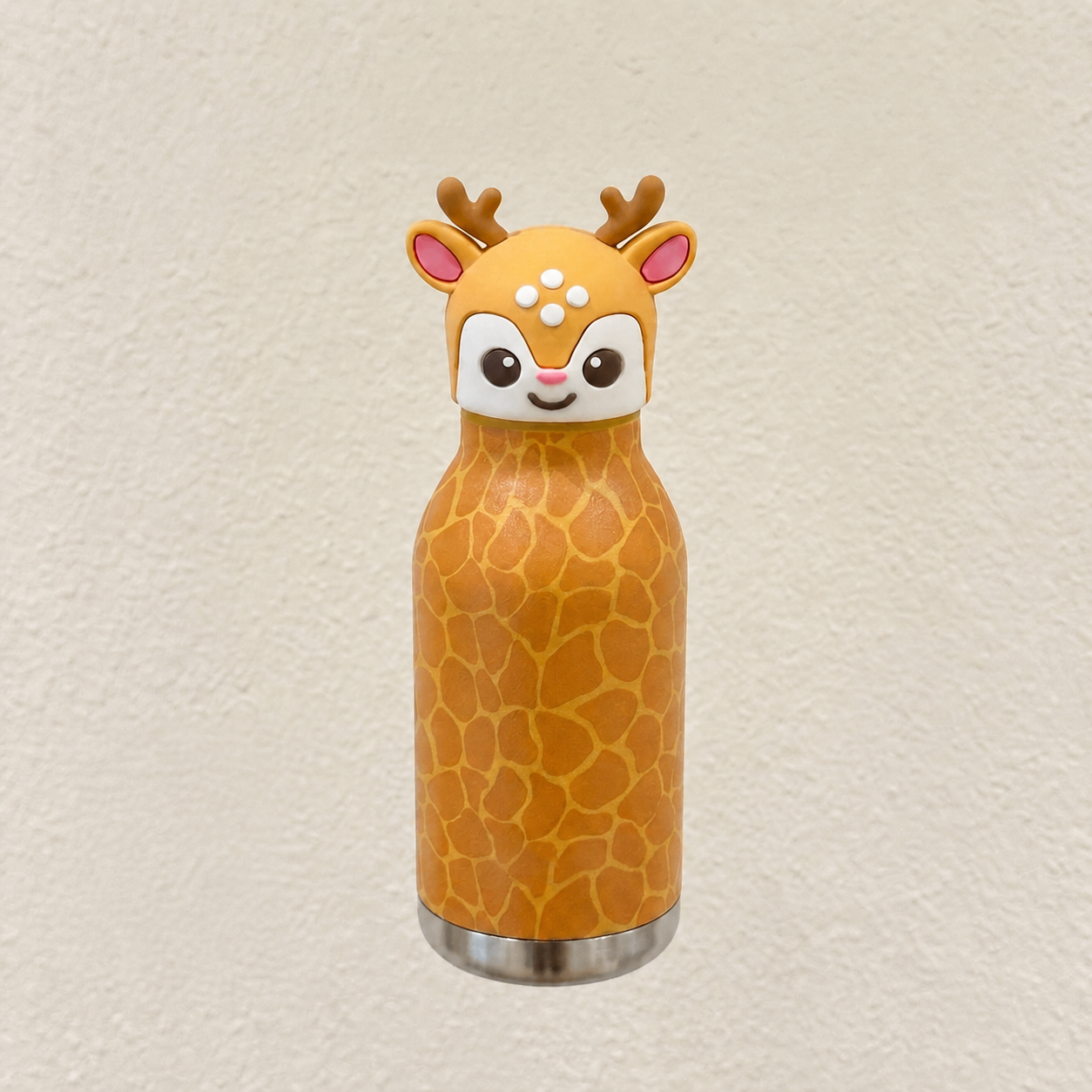 Süßer Cartoon-Tier-Thermobecher aus Edelstahl mit Strohhalm – 480 ml