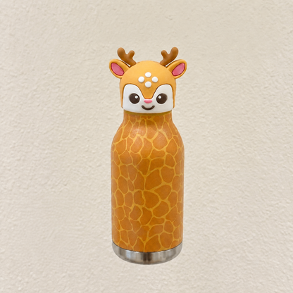 Süßer Cartoon-Tier-Thermobecher aus Edelstahl mit Strohhalm – 480 ml