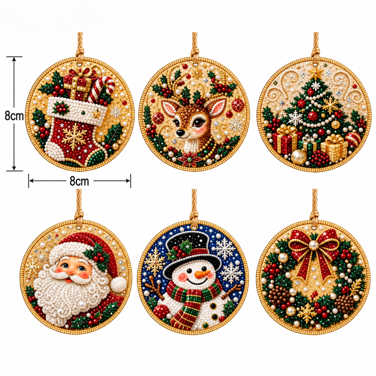 DIY-Weihnachts-Holzanhänger-Diamond-Painting-Set