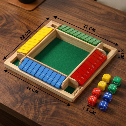 ShutTheBox Familien Klappenspiel 4 Spieler Set
