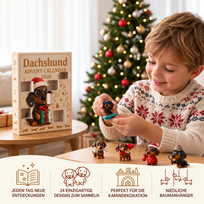 24-Tage Dackel-Adventskalender mit Überraschungsfiguren
