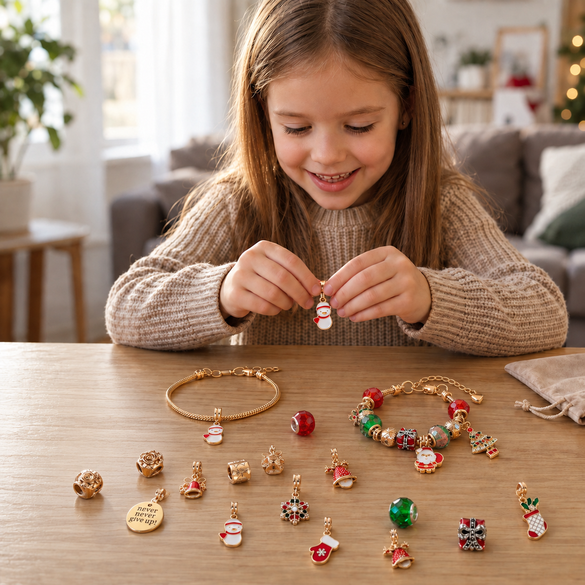 24-Tage-Weihnachtsarmband-Adventskalender – DIY-Schmuckset für Mädchen