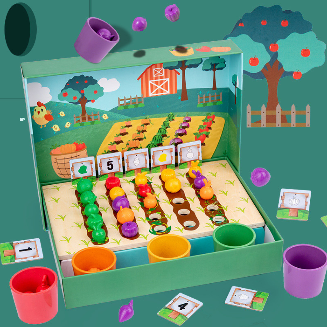 Montessori Farben & Zahlenfarm Lernspiel