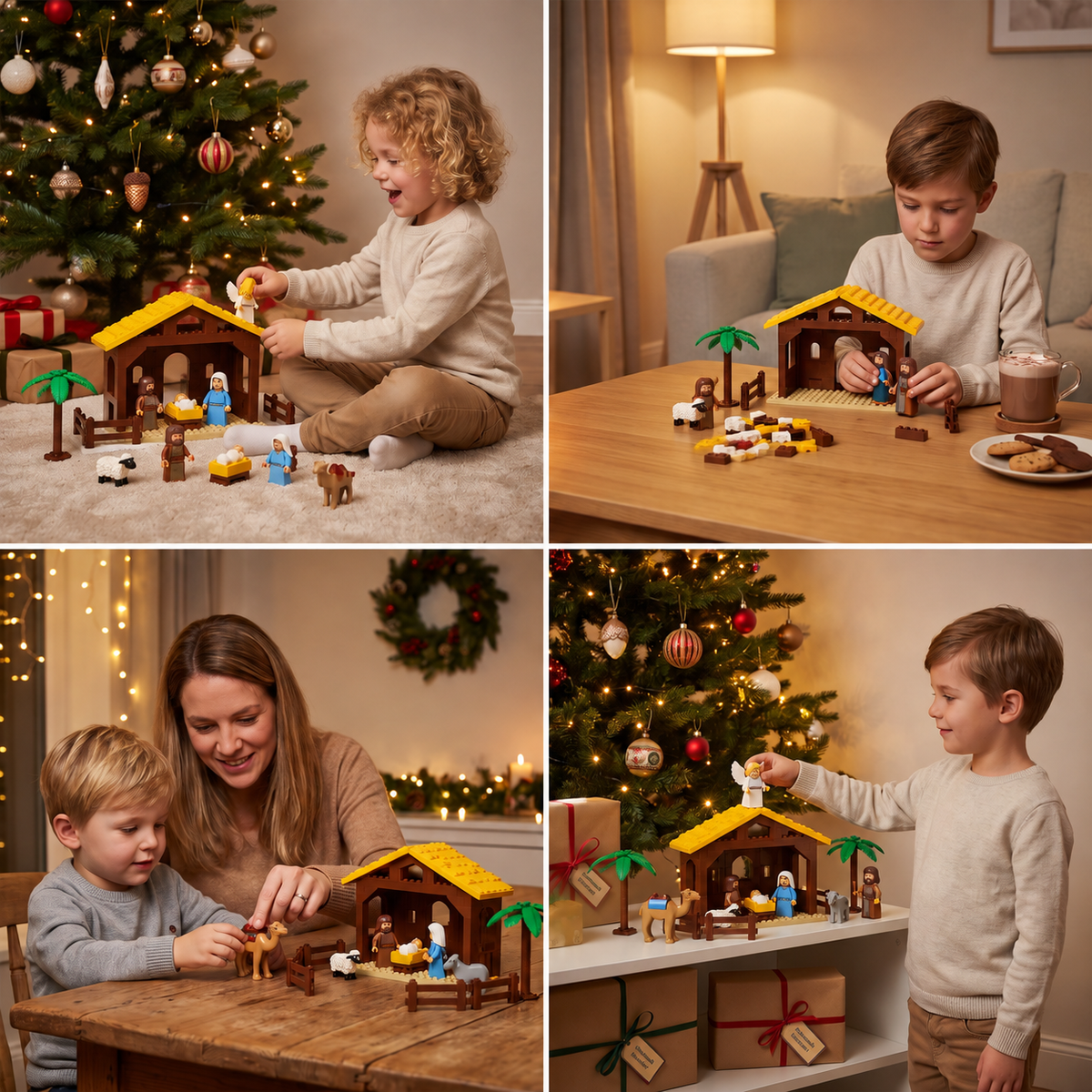 Weihnachtskrippen-Baustein-Adventskalender für Kinder