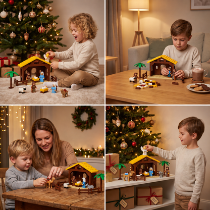 Weihnachtskrippen-Baustein-Adventskalender für Kinder
