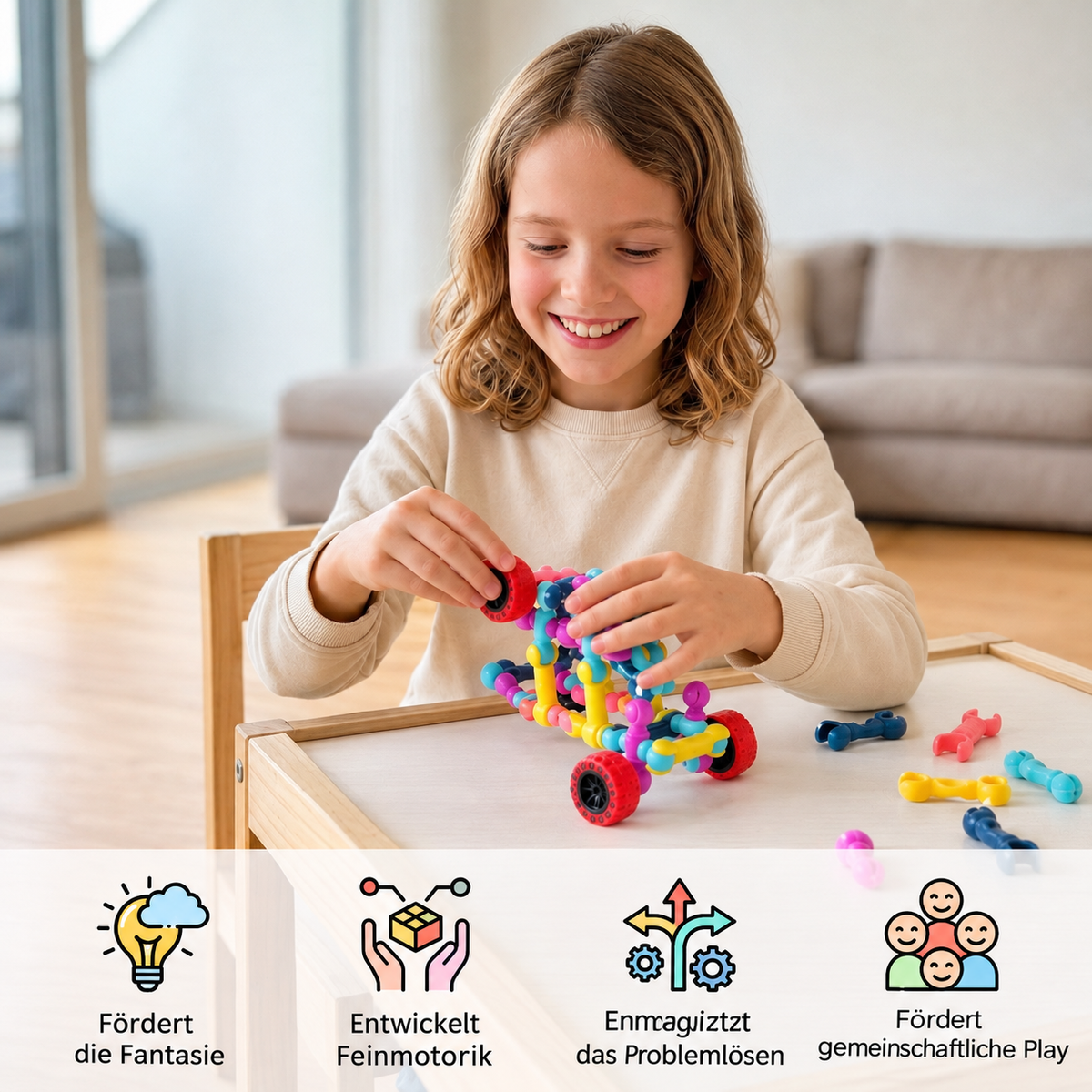 Pädagogisches DIY-Bauset mit beweglichen Gelenken