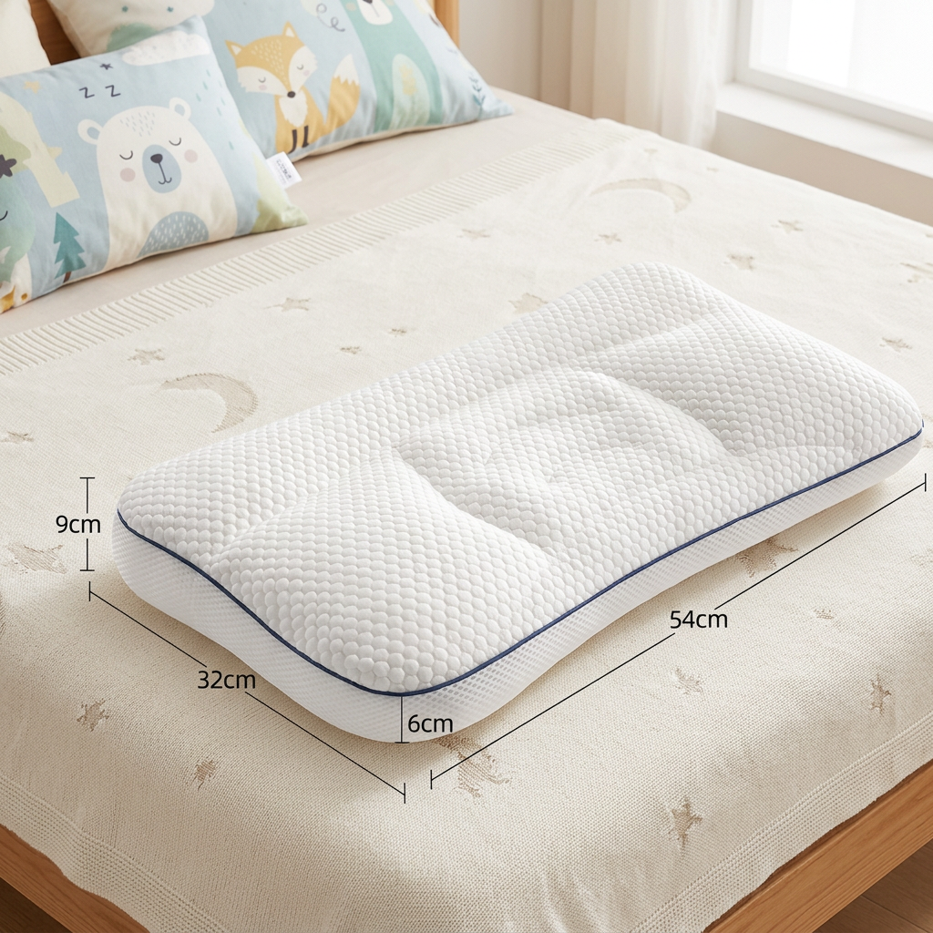 Ergonomisches Memory-Foam-Kinderkissen mit Nackenstütze