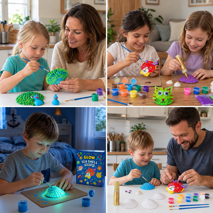 Glow-in-the-Dark Muschel-Malset – Leuchtendes DIY-Bastelset