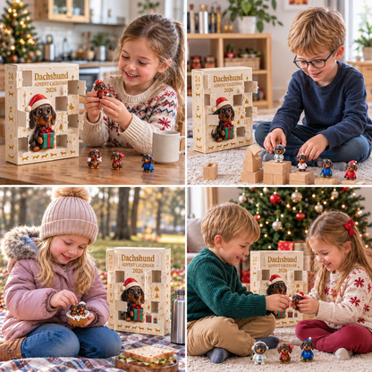 24-Tage Dackel-Adventskalender mit Überraschungsfiguren
