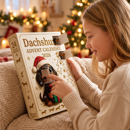 24-Tage Dackel-Adventskalender mit Überraschungsfiguren